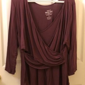 Purple Knit Wrap Top